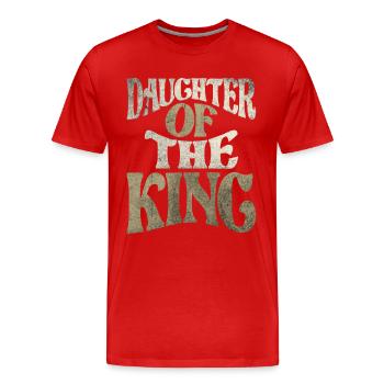 Daughter Of The King - Christian Quote - Men's Premium Organic T-Shirt - red - Front - Damien (186cm)