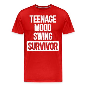 Humor Family Teens Mom Dad - Men's Premium Organic T-Shirt - red - Front - Damien (186cm)
