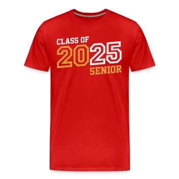 Class of 2025 Graduation 25 Back to School - Men's Premium Organic T-Shirt - red - Front - Damien (186cm)