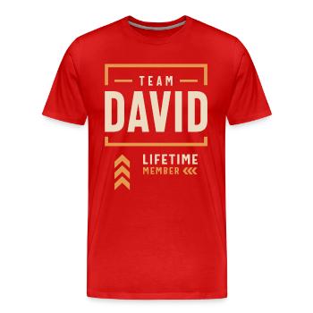 Team David Lifetime Member Funny Name David - Men's Premium Organic T-Shirt - red - Front - Damien (186cm)