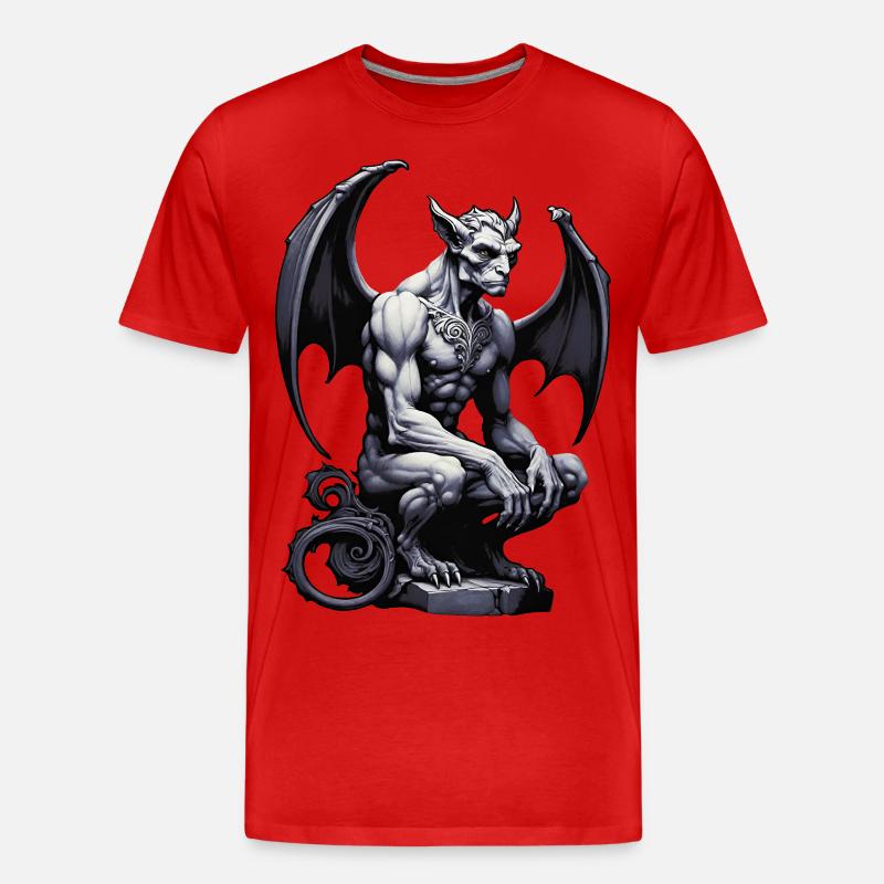 Gargoyle - Männer Premium Bio T-Shirt - Rot