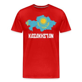 Kasachstan Grafik - Männer Premium Bio T-Shirt - Rot - Vorne - Damien (186cm)
