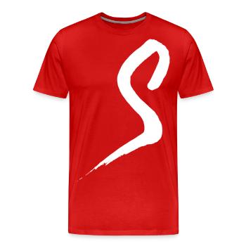 Trendy Cool Stylisch S Buchstabe - Männer Premium Bio T-Shirt - Rot - Vorne - Damien (186cm)