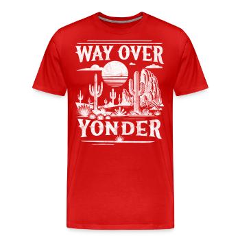 Là-bas - T-shirt bio Premium Homme - rouge - Devant - Damien (186cm)