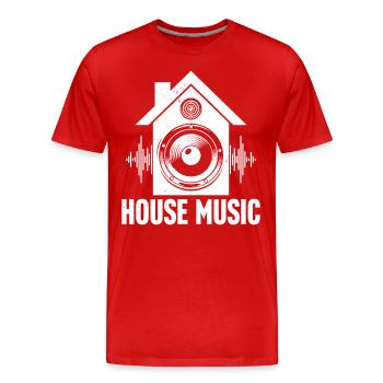 House Music - Men's Premium Organic T-Shirt - red - Front - Damien (186cm)