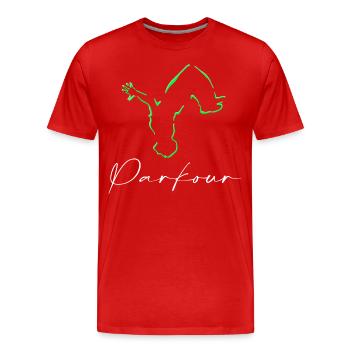 Parkour - Men's Premium Organic T-Shirt - red - Front - Damien (186cm)