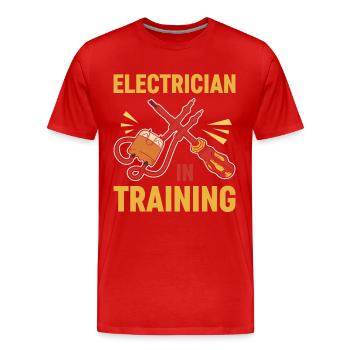 Électricien Electricité Master - T-shirt bio Premium Homme - rouge - Devant - Damien (186cm)