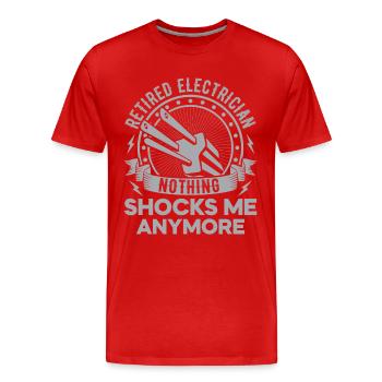 Electrician Power Master - Men's Premium Organic T-Shirt - red - Front - Damien (186cm)