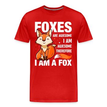 Renard fantastique, les renards sont fantastiques - T-shirt bio Premium Homme - rouge - Devant - Damien (186cm)