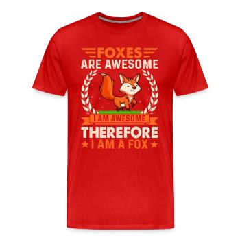 Fantastic fox, foxes are fantastic - Men's Premium Organic T-Shirt - red - Front - Damien (186cm)