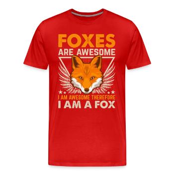 Fantastic fox, foxes are fantastic - Men's Premium Organic T-Shirt - red - Front - Damien (186cm)