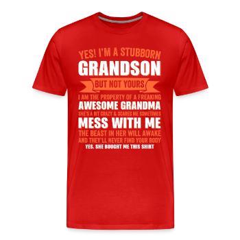 Grandson and Grandparents - A Special Bond - Men's Premium Organic T-Shirt - red - Front - Damien (186cm)