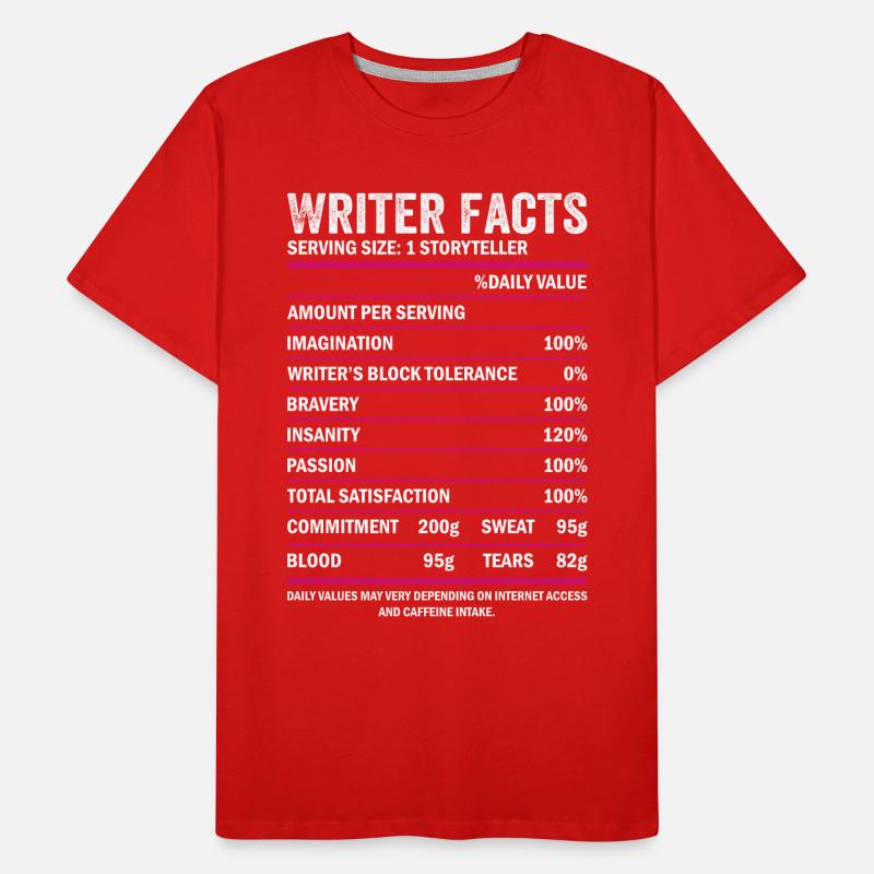 Écrivain - Conteur Faits T-shirt bio Premium Homme