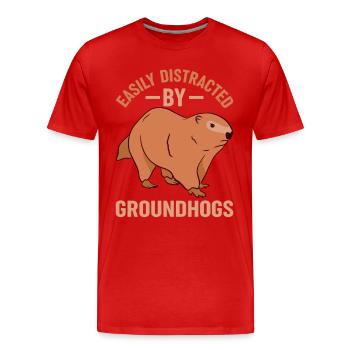 Jour de la marmotte ! - Jour de la marmotte - T-shirt bio Premium Homme - rouge - Devant - Damien (186cm)