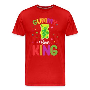 Gümmibär König der Süßigkeiten - Männer Premium Bio T-Shirt - Rot - Vorne - Damien (186cm)
