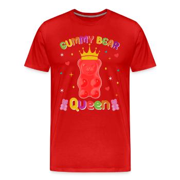 Gümmibär Königin der Süßigkeiten - Männer Premium Bio T-Shirt - Rot - Vorne - Damien (186cm)