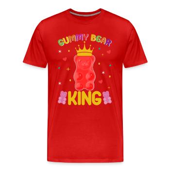 Gümmibär König der Süßigkeiten - Männer Premium Bio T-Shirt - Rot - Vorne - Damien (186cm)