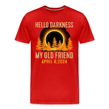 Sonnenfinsternis - Erforsche die Dunkelheit - Männer Premium Bio T-Shirt - Rot - Vorne - Damien (186cm)
