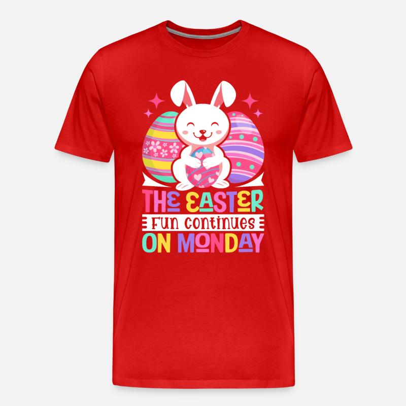 The fun continues Easter Monday Easter time Easter - Men's Premium Organic T-Shirt - red