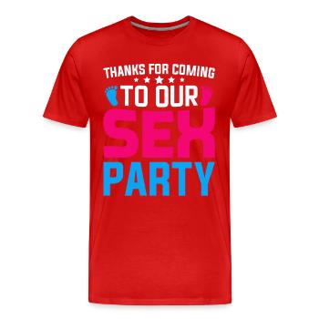Gender Reveal Geschlechtsenthüllung Garçon ou Fille - T-shirt bio Premium Homme - rouge - Devant - Damien (186cm)