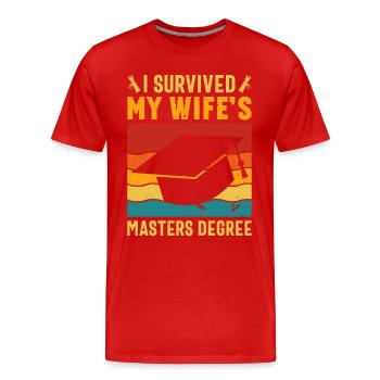 J’ai survécu à la maîtrise de ma femme - T-shirt bio Premium Homme - rouge - Devant - Damien (186cm)