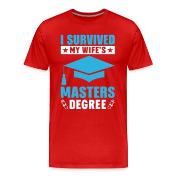 J’ai survécu à la maîtrise de ma femme - T-shirt bio Premium Homme - rouge - Devant - Damien (186cm)