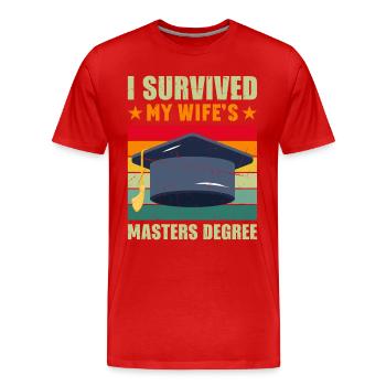J’ai survécu à la maîtrise de ma femme - T-shirt bio Premium Homme - rouge - Devant - Damien (186cm)