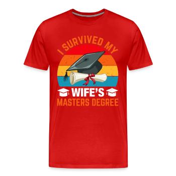 J’ai survécu à la maîtrise de ma femme - T-shirt bio Premium Homme - rouge - Devant - Damien (186cm)