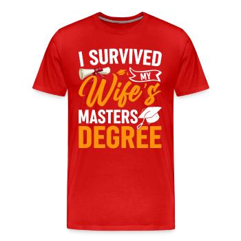J’ai survécu à la maîtrise de ma femme - T-shirt bio Premium Homme - rouge - Devant - Damien (186cm)
