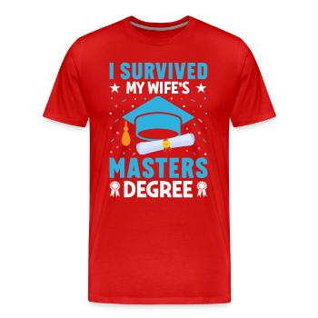 J’ai survécu à la maîtrise de ma femme - T-shirt bio Premium Homme - rouge - Devant - Damien (186cm)