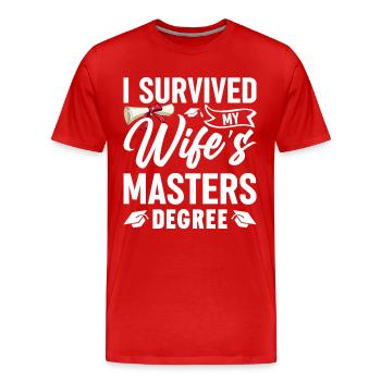 J’ai survécu à la maîtrise de ma femme - T-shirt bio Premium Homme - rouge - Devant - Damien (186cm)