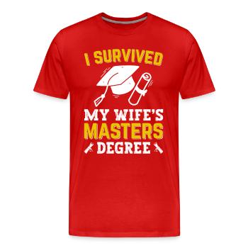 J’ai survécu à la maîtrise de ma femme - T-shirt bio Premium Homme - rouge - Devant - Damien (186cm)