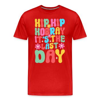 Last day of school Graduation Summer Holidays Pupils - Men's Premium Organic T-Shirt - red - Front - Damien (186cm)