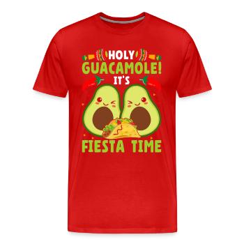Avocat Holy Guacamole Fiesta mexicaine - T-shirt bio Premium Homme - rouge - Devant - Damien (186cm)