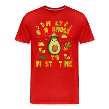 Avocat Holy Guacamole Fiesta mexicaine - T-shirt bio Premium Homme - rouge - Devant - Damien (186cm)