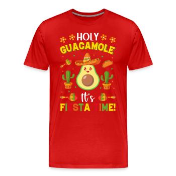 Avocat Holy Guacamole Fiesta mexicaine - T-shirt bio Premium Homme - rouge - Devant - Damien (186cm)