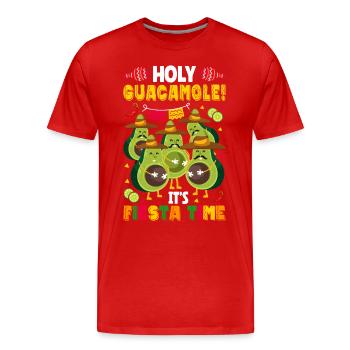 Avocat Holy Guacamole Fiesta mexicaine - T-shirt bio Premium Homme - rouge - Devant - Damien (186cm)