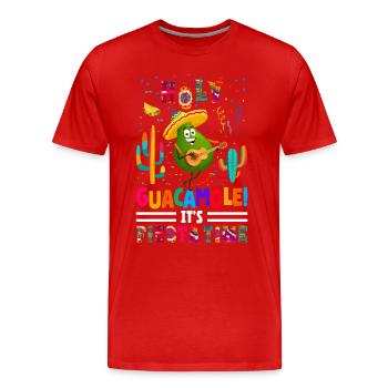 Avocat Holy Guacamole Fiesta mexicaine - T-shirt bio Premium Homme - rouge - Devant - Damien (186cm)