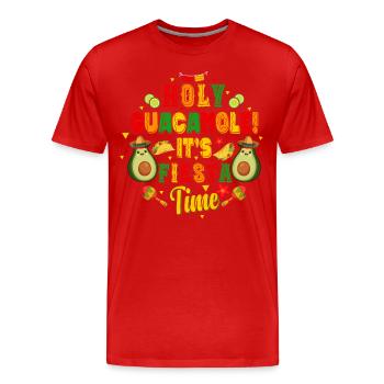 Avocat Holy Guacamole Fiesta mexicaine - T-shirt bio Premium Homme - rouge - Devant - Damien (186cm)
