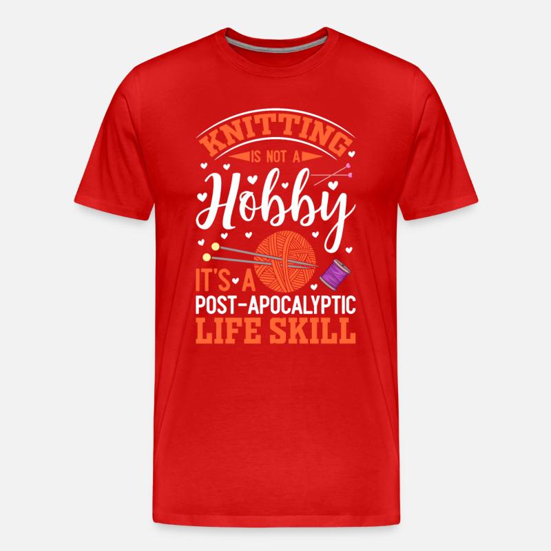 Stricken ist eine Lebenseinstellung - Männer Premium Bio T-Shirt - Rot