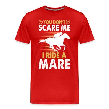 Vous ne me faites pas peur, je monte une jument ! - T-shirt bio Premium Homme - rouge - Devant - Damien (186cm)