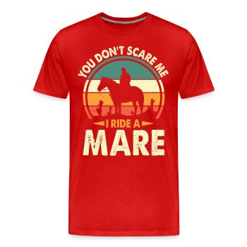 Tu ne me fais pas peur, je monte une jument - T-shirt bio Premium Homme - rouge - Devant - Damien (186cm)