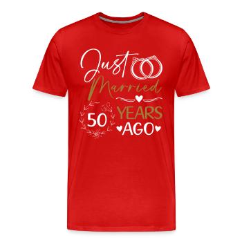 Noces d’or ! Marié depuis 50 ans - T-shirt bio Premium Homme - rouge - Devant - Damien (186cm)