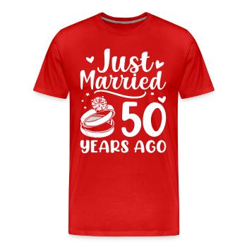 Noces d’or ! Marié depuis 50 ans - T-shirt bio Premium Homme - rouge - Devant - Damien (186cm)