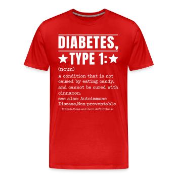 Type 1 diabetes - Strong with insulin - Men's Premium Organic T-Shirt - red - Front - Damien (186cm)
