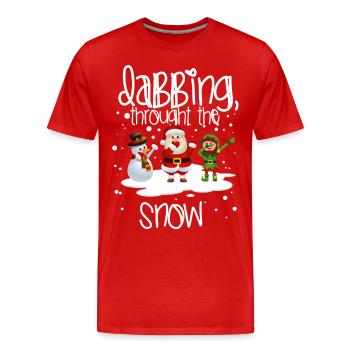 Dab Père Noël cadeau de Noël tamponnant - T-shirt bio Premium Homme - rouge - Devant - Damien (186cm)