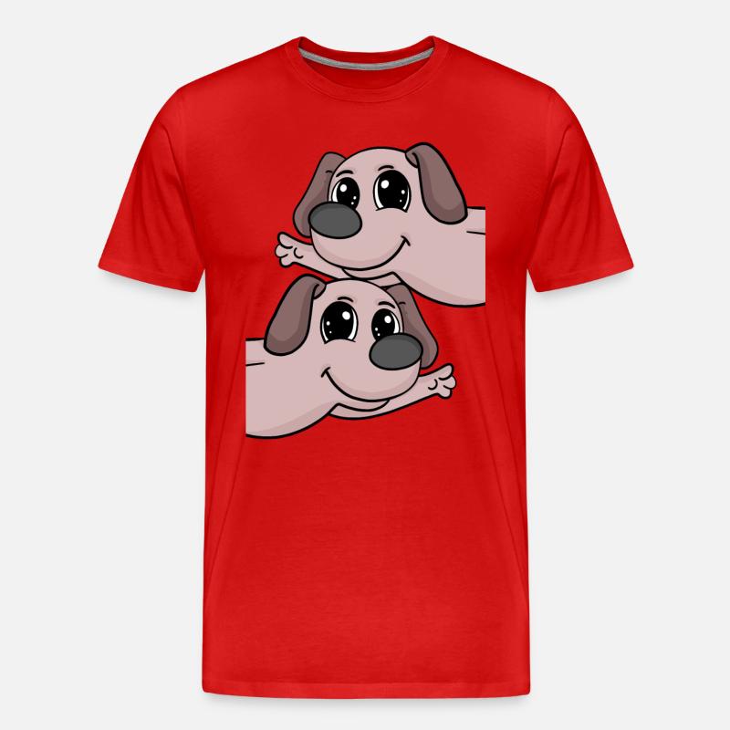 Hund hunde - Männer Premium Bio T-Shirt - Rot
