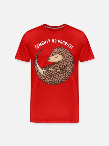 Cement? No Problem! Pangolin - Men's Premium Organic T-Shirt - red
