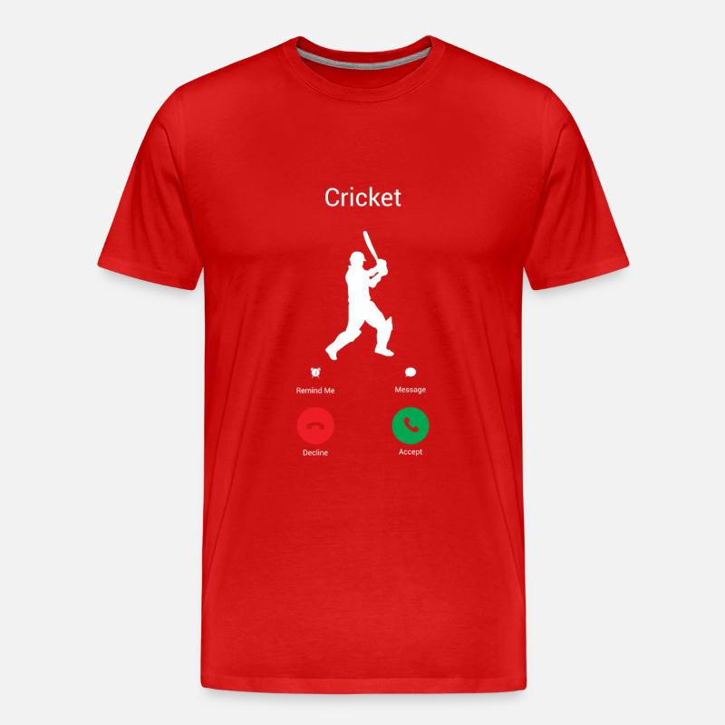 CRICKET RUFT MICH! - Männer Premium Bio T-Shirt - Rot