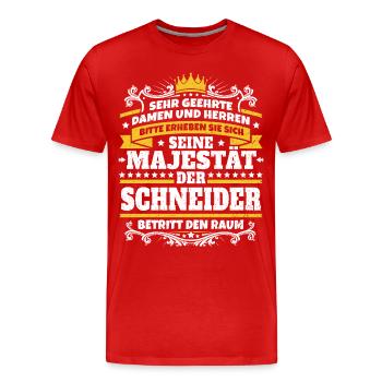 Seine Majestät der Schneider - Männer Premium Bio T-Shirt - Rot - Vorne - Damien (186cm)